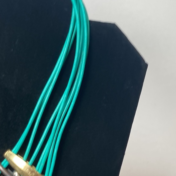 Turquoise Green and Mixed Metal Color Multi Strand Necklace - Picture 2 of 16